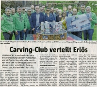 Carving Club spendet Erlös, Halterner Zeitung im April 2018