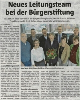 Neues Leitungsteam in der Bürgerstiftung (Halterner Zeitung im Januar 2019)
