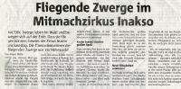 Fliegende Zwerge im Mitmachzirkus (Halterner Zeitung im November 2019)