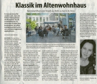 Klassik im Altenwohnhaus - Stadtspiegel im September 2020 -