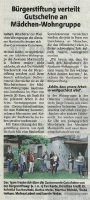 Gutscheine Mädchen Gruppe - Halterner Zeitung im Juni 2020 -