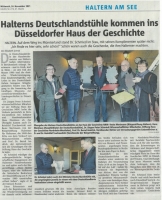 Deutschlandstühle im Haus der Geschichte - Halterner Zeitung im November 2021