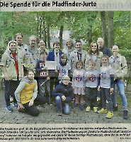 Spende für die Pfandfinder-Jurte . Halterner Zeitung im November 2022