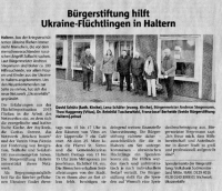 Bürgerstiftung hilft Ukraine-Flüchtlingen in Haltern - Halterner Zeitung im März 2022 -