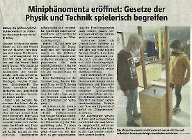 Miniphänomenta eröffnet - Halterner Zeitung im November 2022